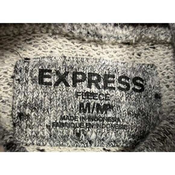 Express Fleece Cowl Neck Pullover Grey/Black  Size Medium - Picture 2 of 7